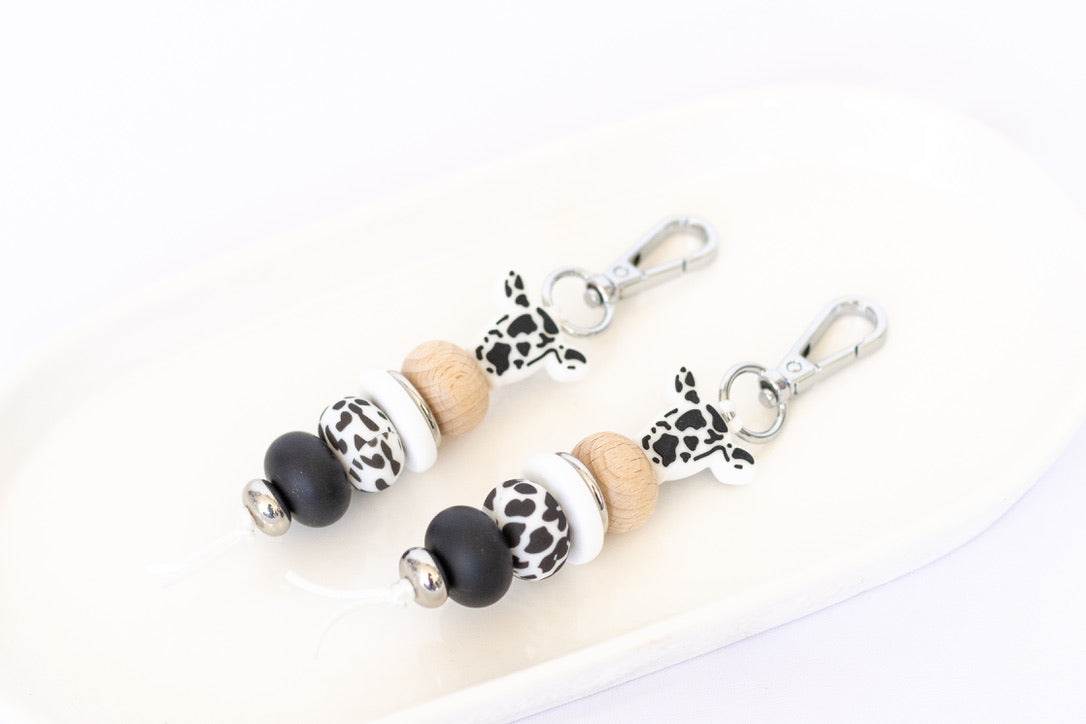 Black Cow Keychain