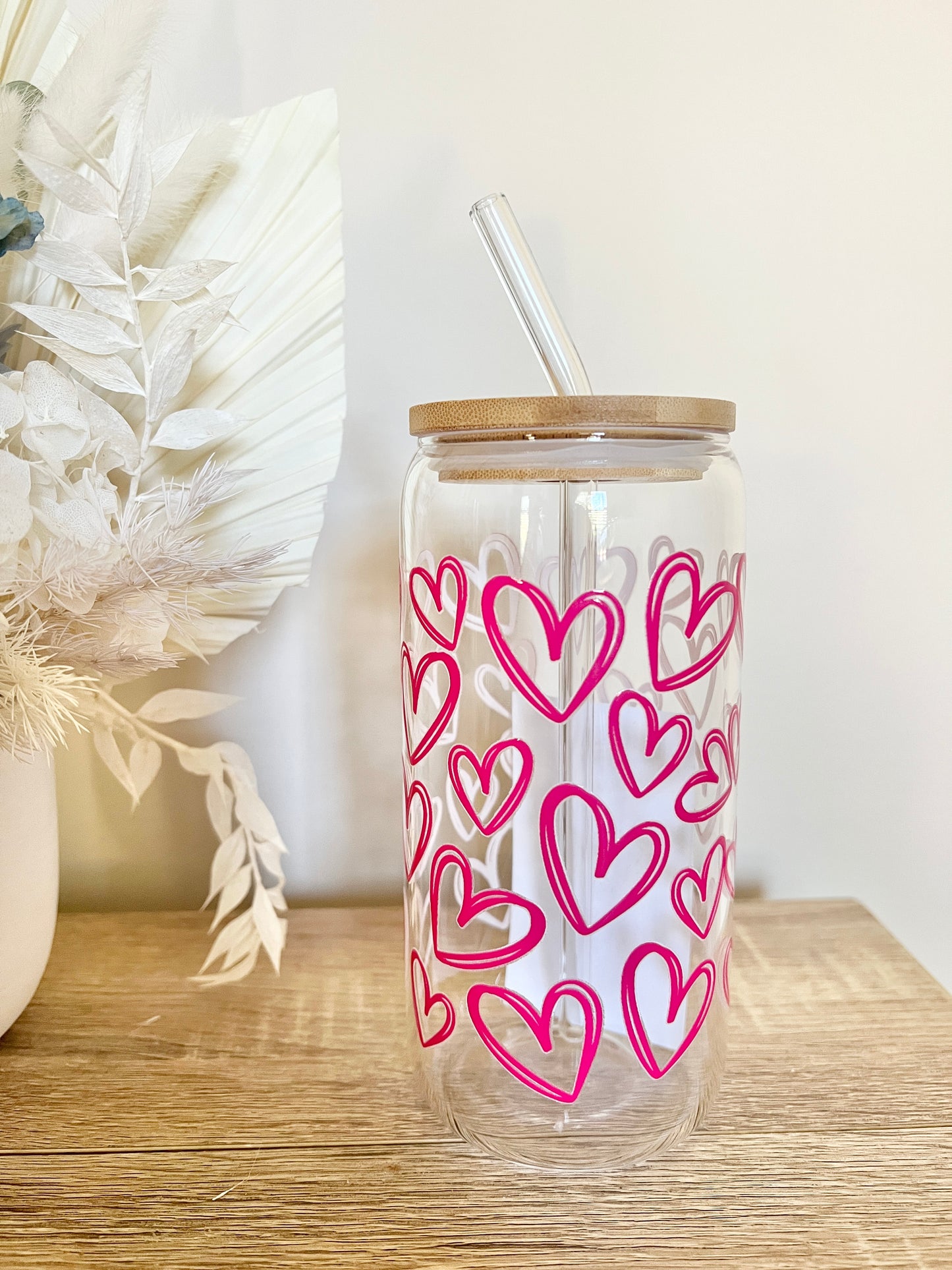 Pink Heart Tumbler 16oz