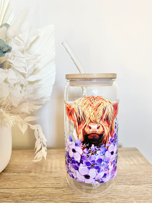 Purple Highland Cow Tumbler 16oz