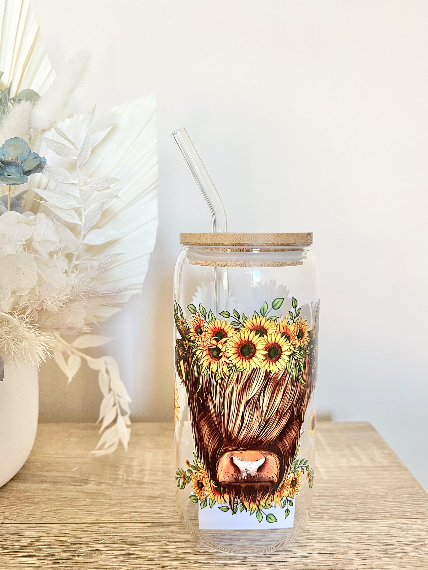 Sunflower Highland Cow Tumbler 16oz