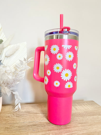 Pink Daisy Tumbler 40oz