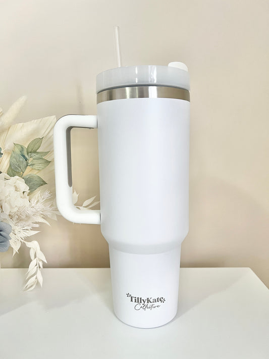 White TKC Tumbler 40oz