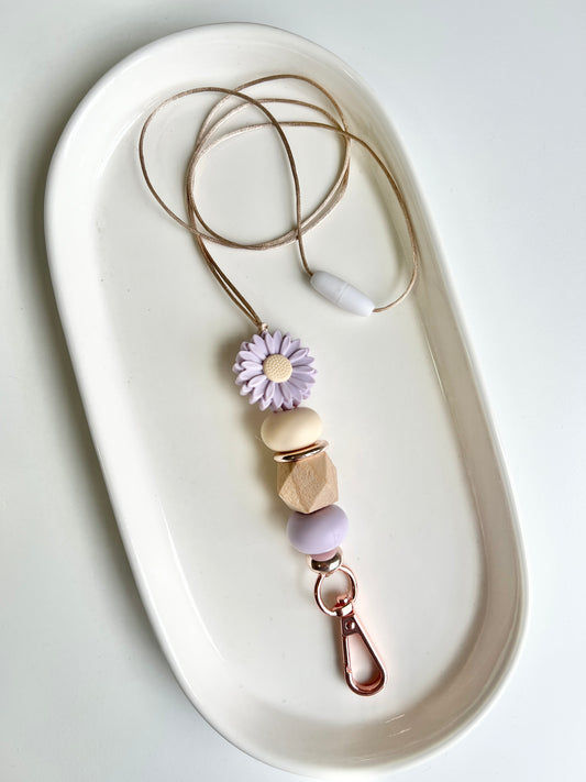 Lilac Daisy Hex Lanyard