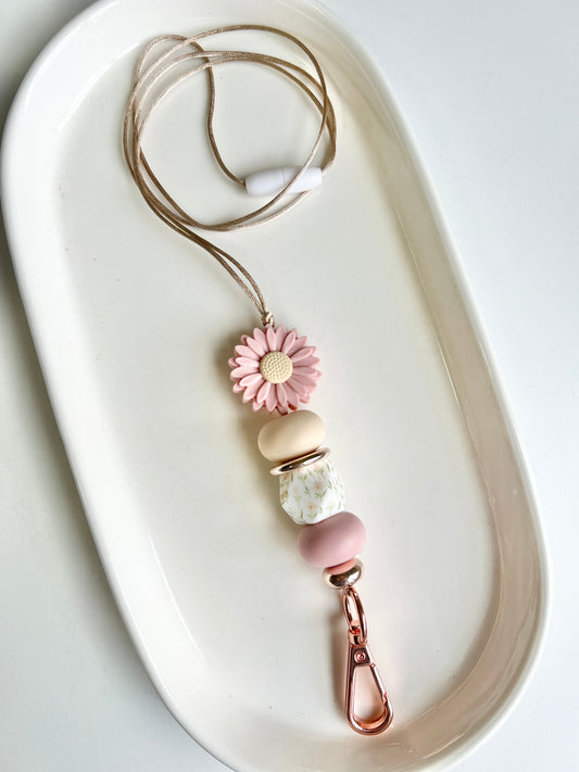 Dusty Rose Daisy Lanyard