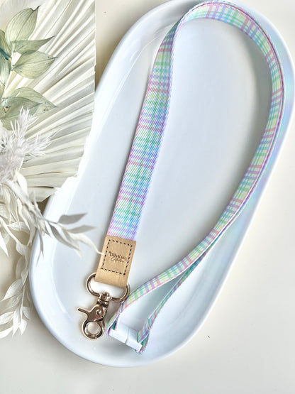 Pastel Plaid Lanyard