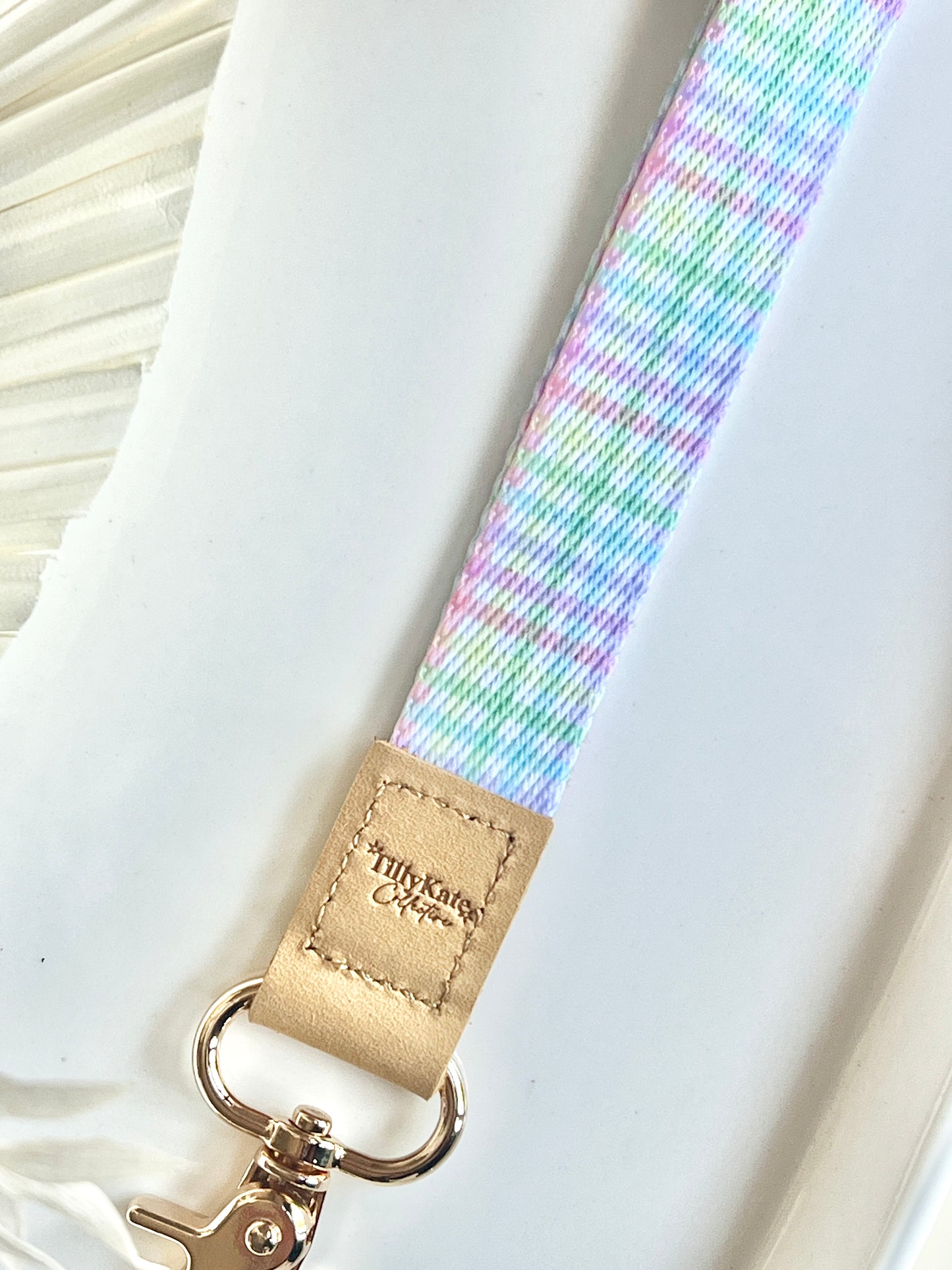 Pastel Plaid Lanyard