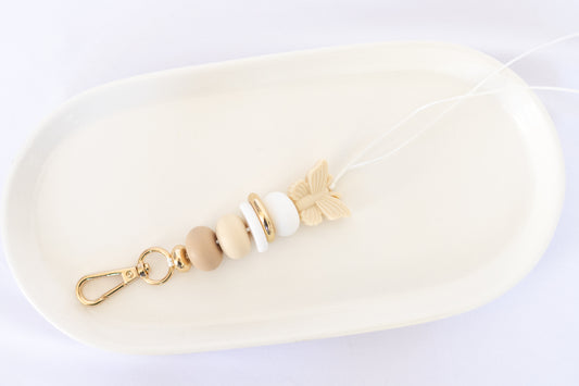 Beige Butterfly Lanyard